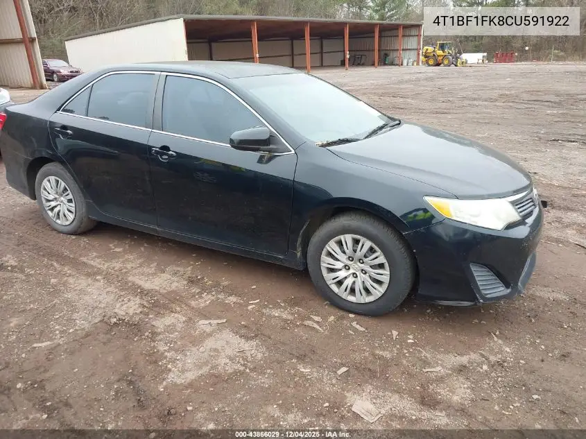 4T1BF1FK8CU591922 2012 Toyota Camry L