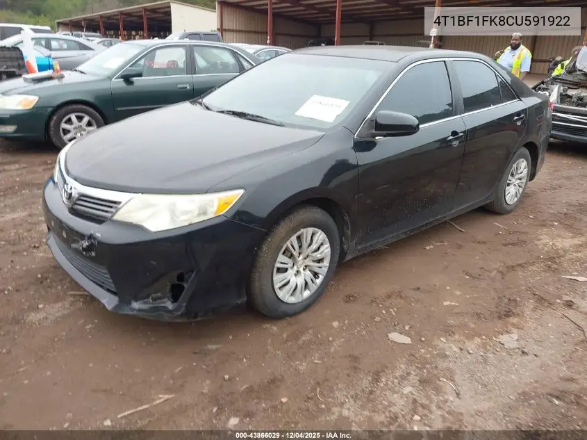 4T1BF1FK8CU591922 2012 Toyota Camry L