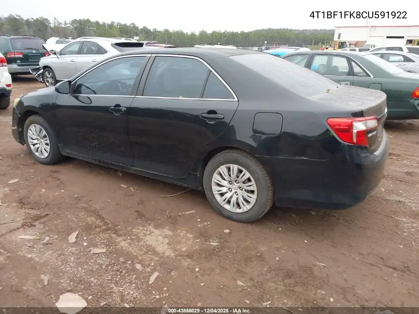 4T1BF1FK8CU591922 2012 Toyota Camry L