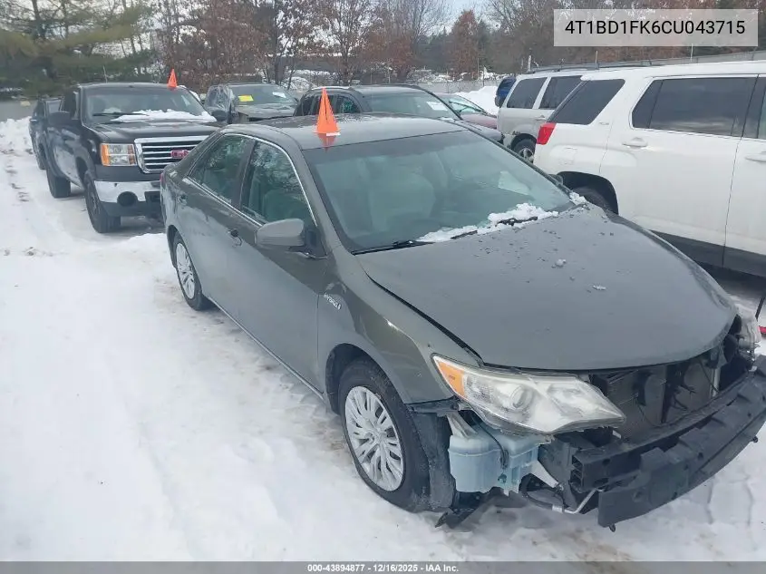 4T1BD1FK6CU043715 2012 Toyota Camry Hybrid Le