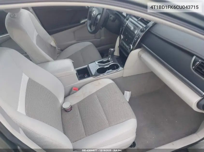4T1BD1FK6CU043715 2012 Toyota Camry Hybrid Le