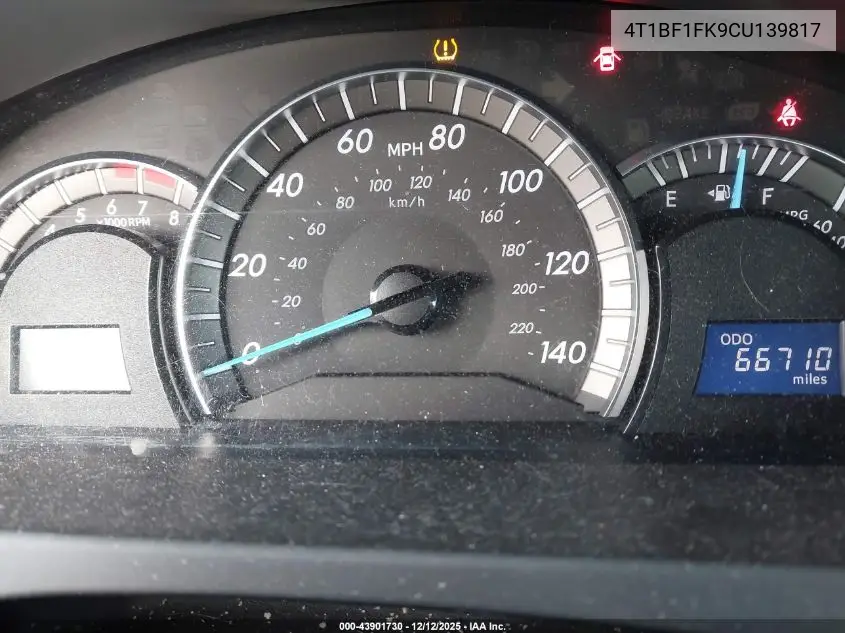4T1BF1FK9CU139817 2012 Toyota Camry Se