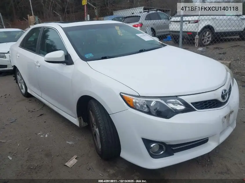 4T1BF1FKXCU140118 2012 Toyota Camry Se