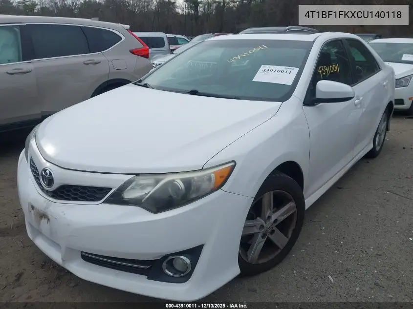 4T1BF1FKXCU140118 2012 Toyota Camry Se