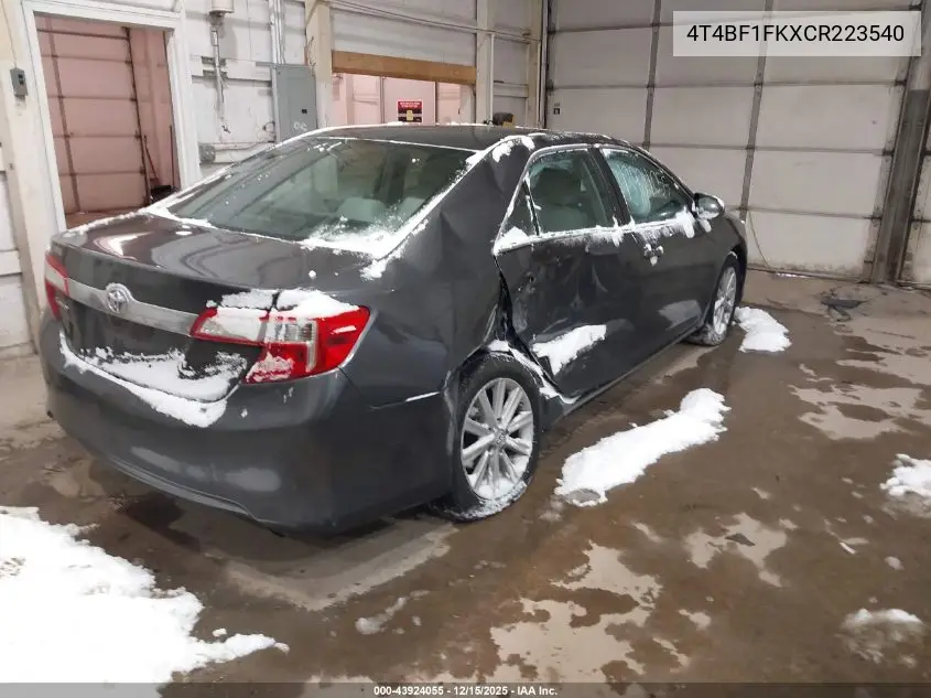 4T4BF1FKXCR223540 2012 Toyota Camry Xle