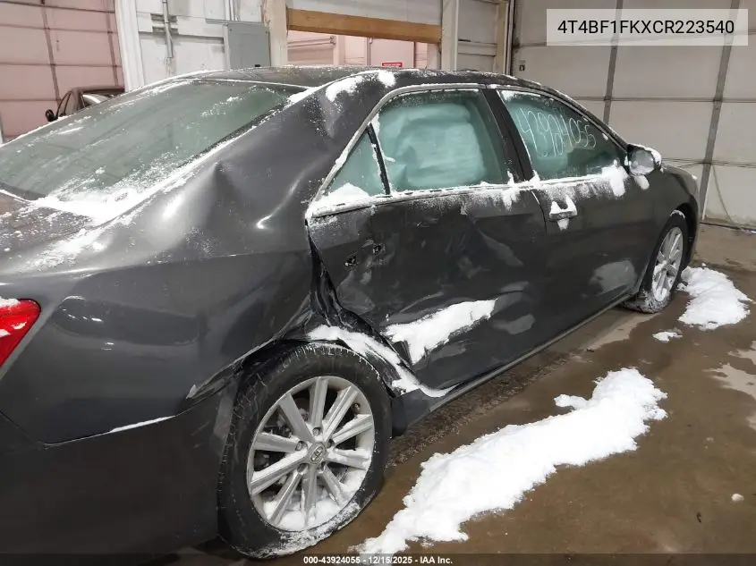 4T4BF1FKXCR223540 2012 Toyota Camry Xle