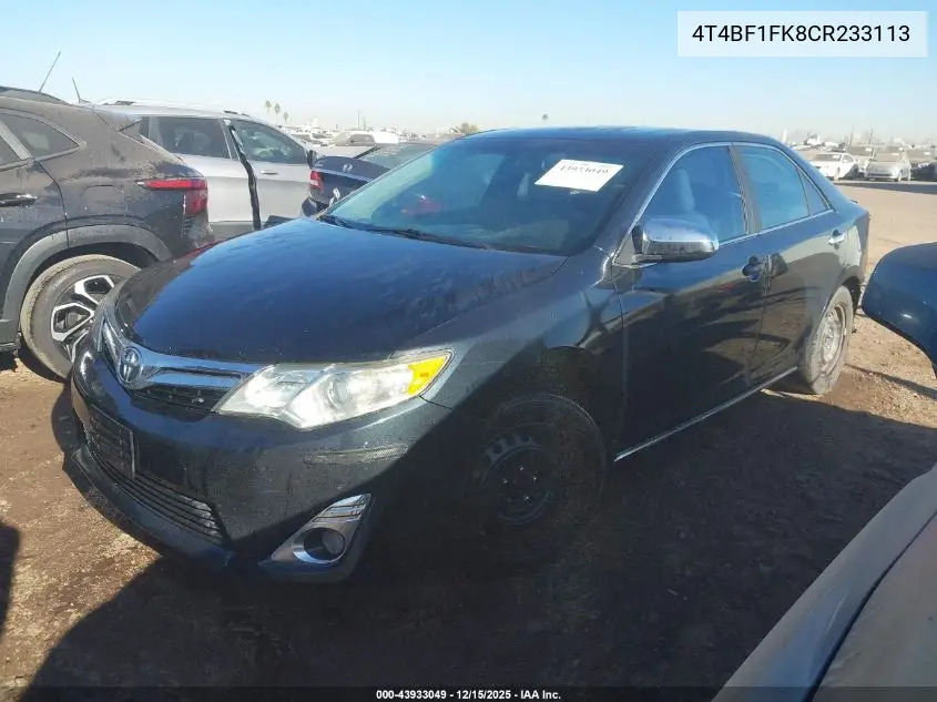 4T4BF1FK8CR233113 2012 Toyota Camry Le
