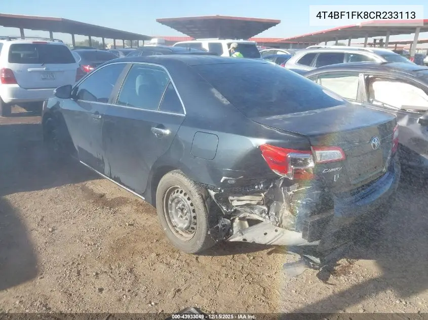 4T4BF1FK8CR233113 2012 Toyota Camry Le