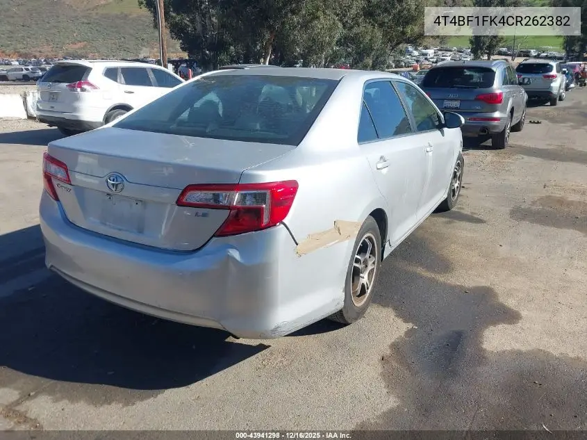 4T4BF1FK4CR262382 2012 Toyota Camry Le