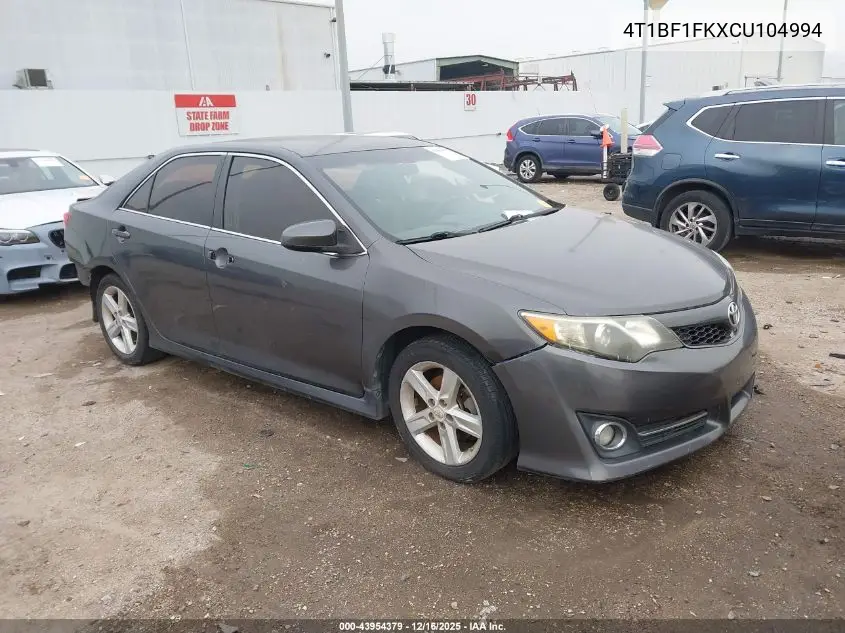 4T1BF1FKXCU104994 2012 Toyota Camry Se