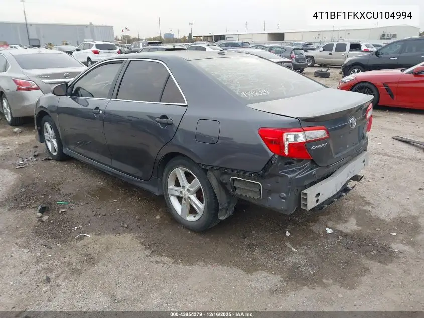 4T1BF1FKXCU104994 2012 Toyota Camry Se