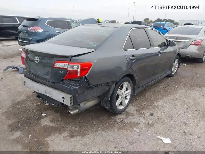 4T1BF1FKXCU104994 2012 Toyota Camry Se