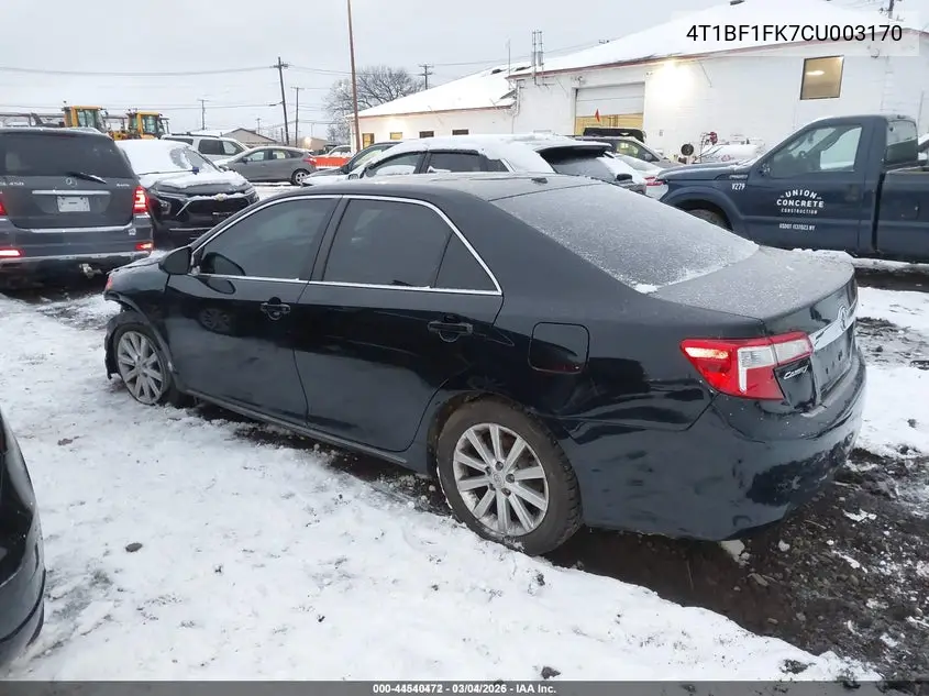 4T1BF1FK7CU003170 2012 Toyota Camry Xle
