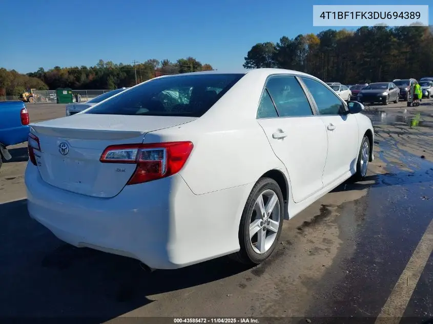 4T1BF1FK3DU694389 2013 Toyota Camry Se