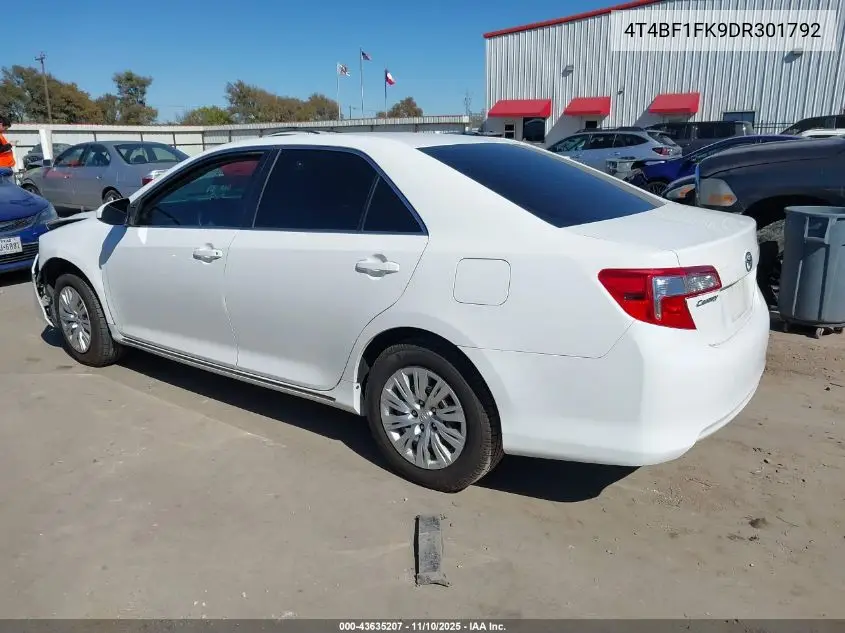 4T4BF1FK9DR301792 2013 Toyota Camry Le