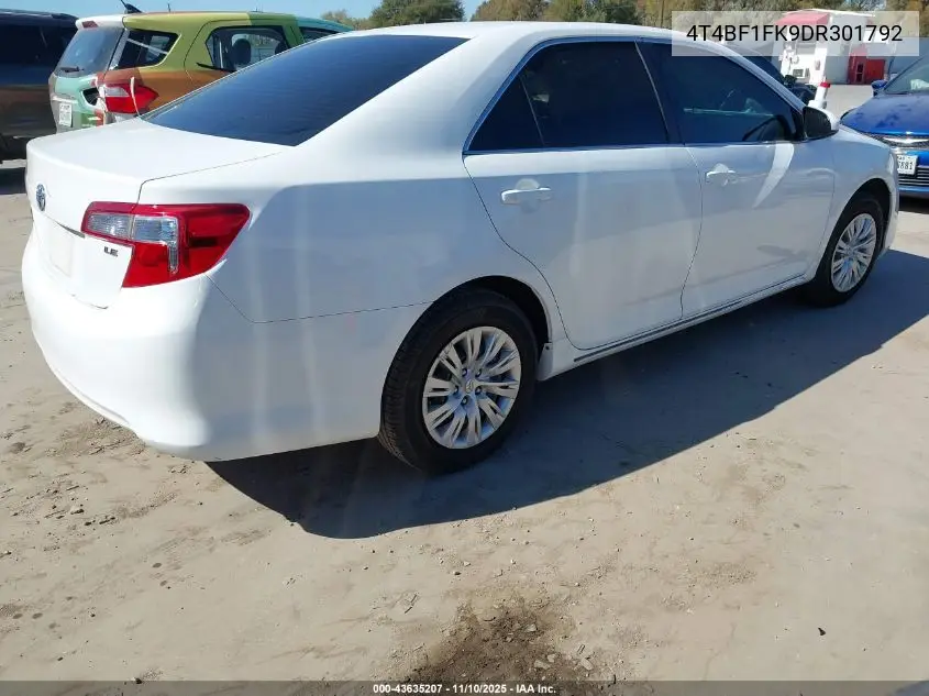 4T4BF1FK9DR301792 2013 Toyota Camry Le