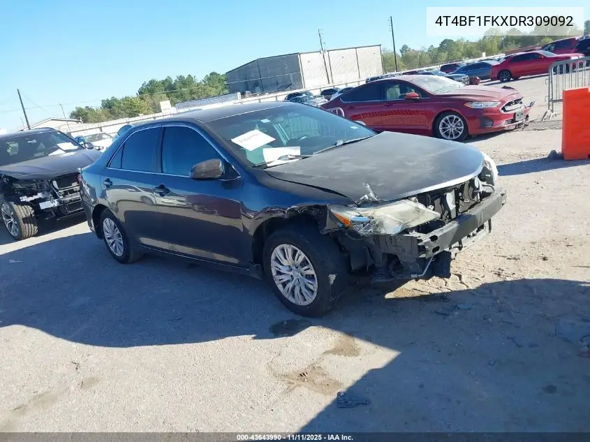 4T4BF1FKXDR309092 2013 Toyota Camry L