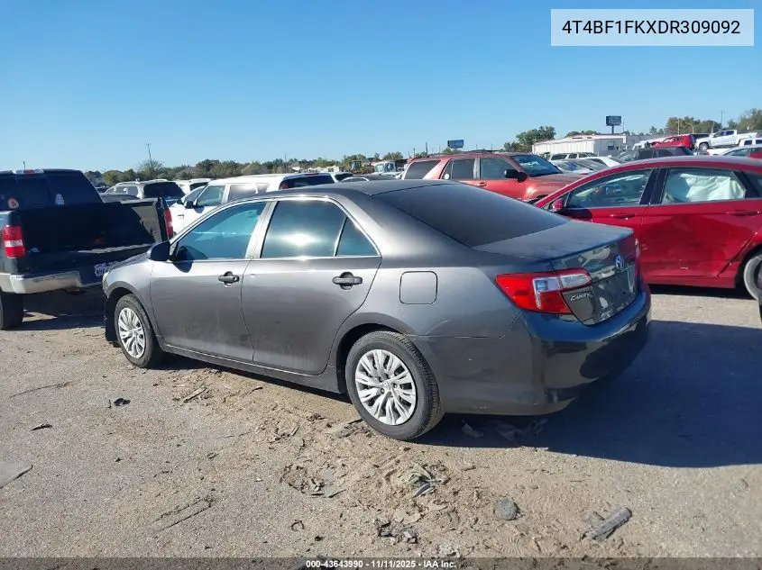 4T4BF1FKXDR309092 2013 Toyota Camry L