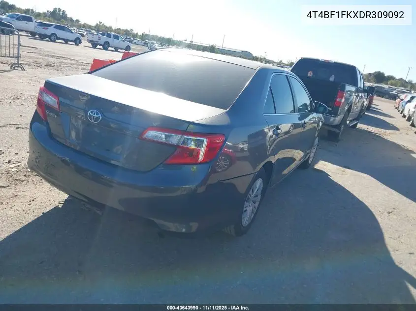 4T4BF1FKXDR309092 2013 Toyota Camry L