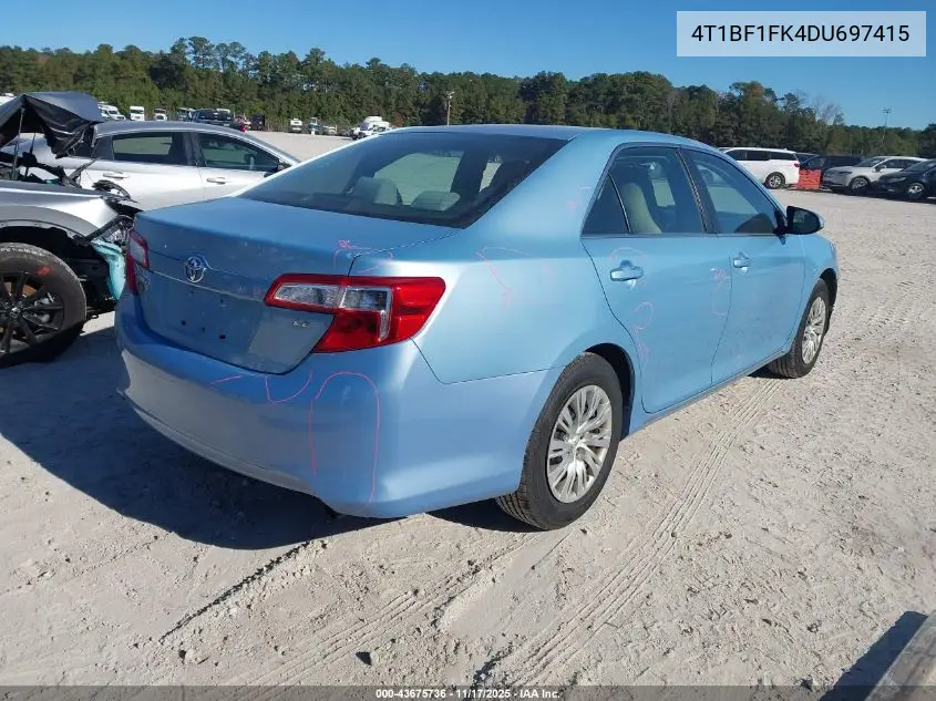 4T1BF1FK4DU697415 2013 Toyota Camry Le