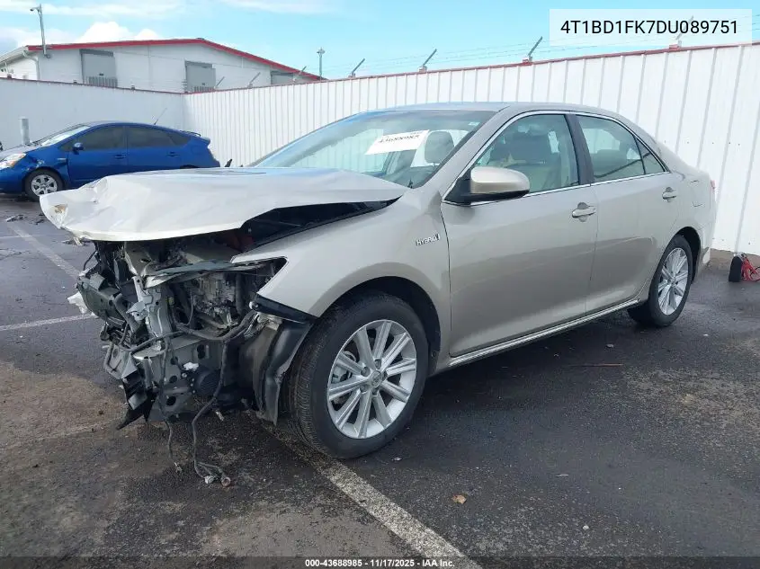 4T1BD1FK7DU089751 2013 Toyota Camry Hybrid Xle