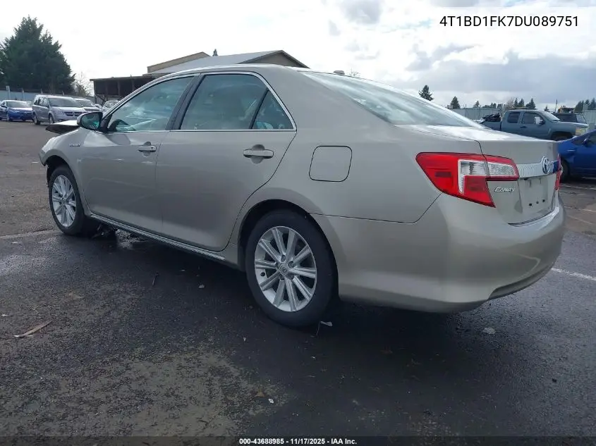 4T1BD1FK7DU089751 2013 Toyota Camry Hybrid Xle