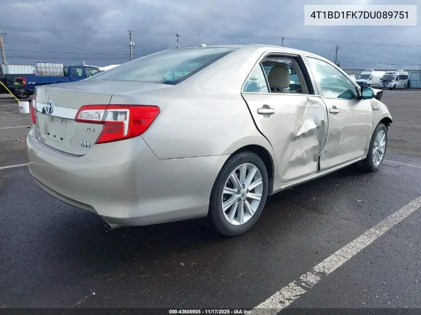 4T1BD1FK7DU089751 2013 Toyota Camry Hybrid Xle