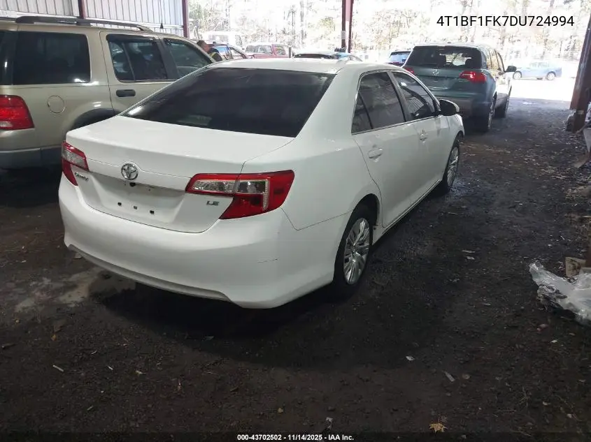 4T1BF1FK7DU724994 2013 Toyota Camry Le