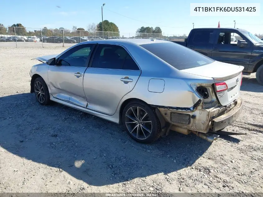 4T1BK1FK6DU531425 2013 Toyota Camry Se V6