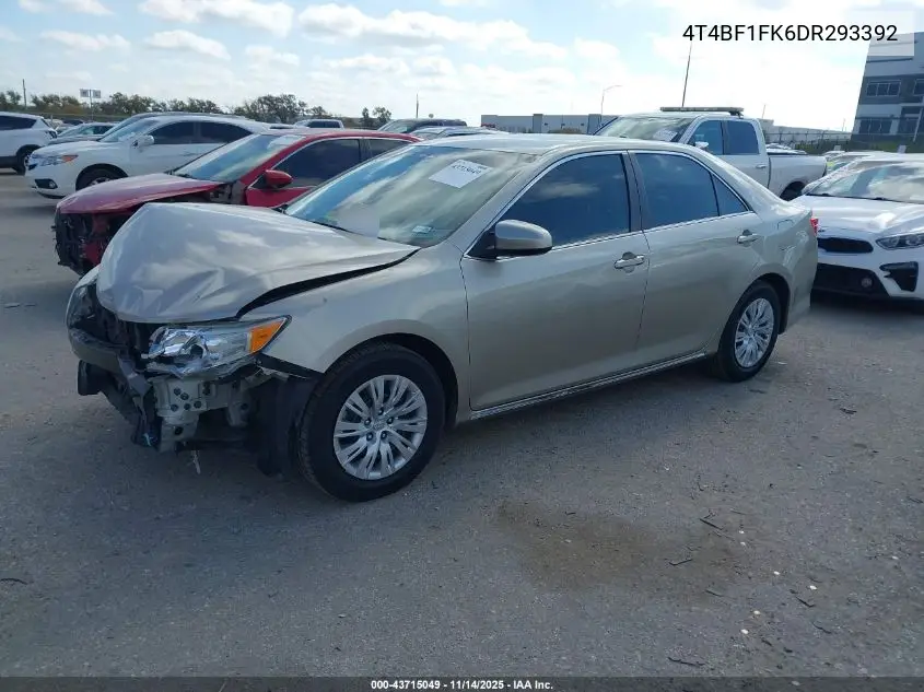 4T4BF1FK6DR293392 2013 Toyota Camry Le