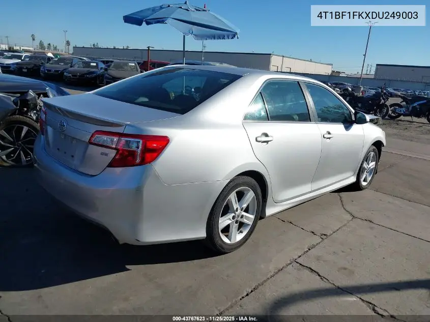 4T1BF1FKXDU249003 2013 Toyota Camry Se