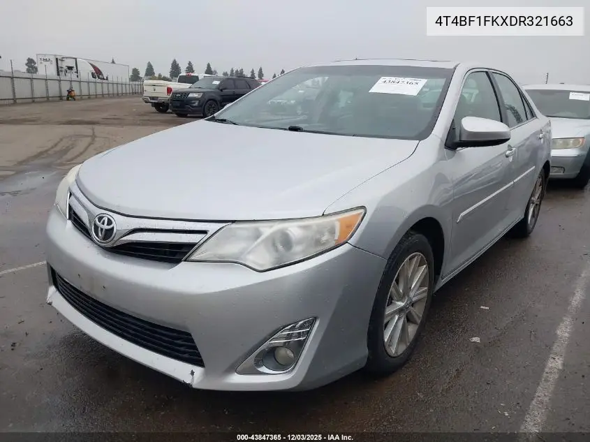 4T4BF1FKXDR321663 2013 Toyota Camry Xle
