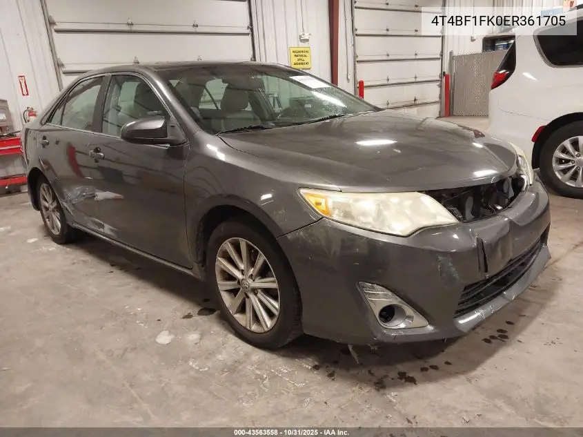 4T4BF1FK0ER361705 2014 Toyota Camry Xle
