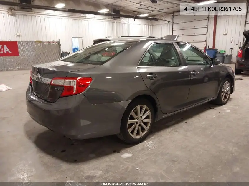 4T4BF1FK0ER361705 2014 Toyota Camry Xle