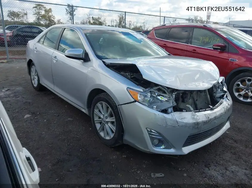 4T1BK1FK2EU551642 2014 Toyota Camry Xle V6