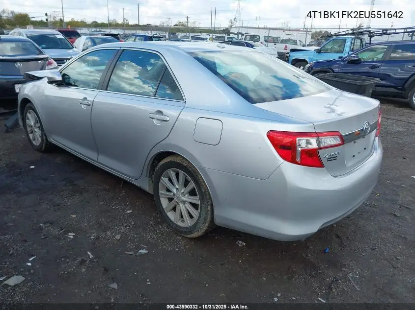 4T1BK1FK2EU551642 2014 Toyota Camry Xle V6