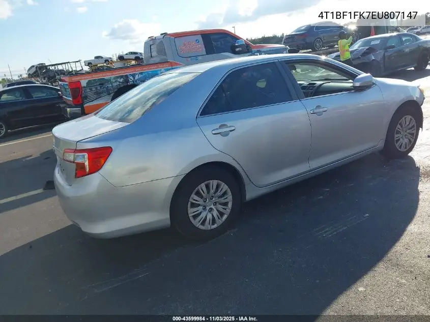 4T1BF1FK7EU807147 2014 Toyota Camry L