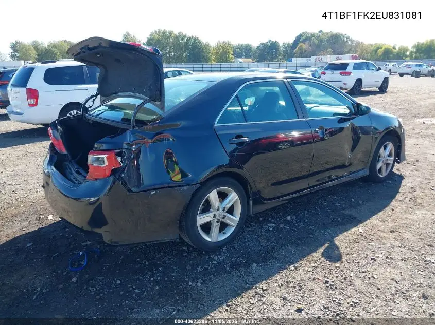 4T1BF1FK2EU831081 2014 Toyota Camry Se