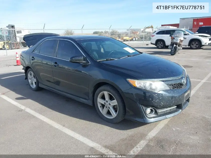 4T1BF1FK7EU778751 2014 Toyota Camry Se