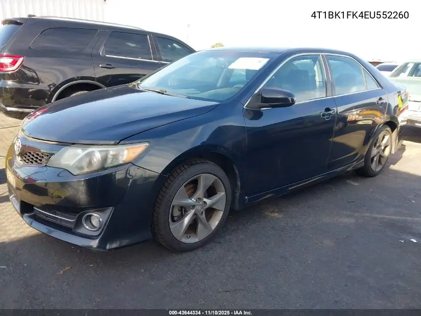 4T1BK1FK4EU552260 2014 Toyota Camry Se V6