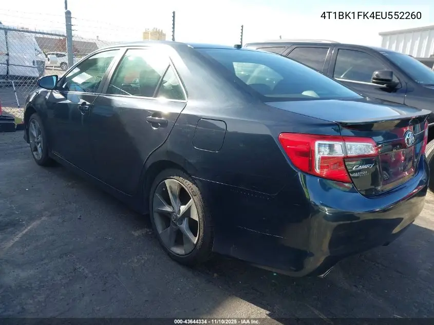 4T1BK1FK4EU552260 2014 Toyota Camry Se V6