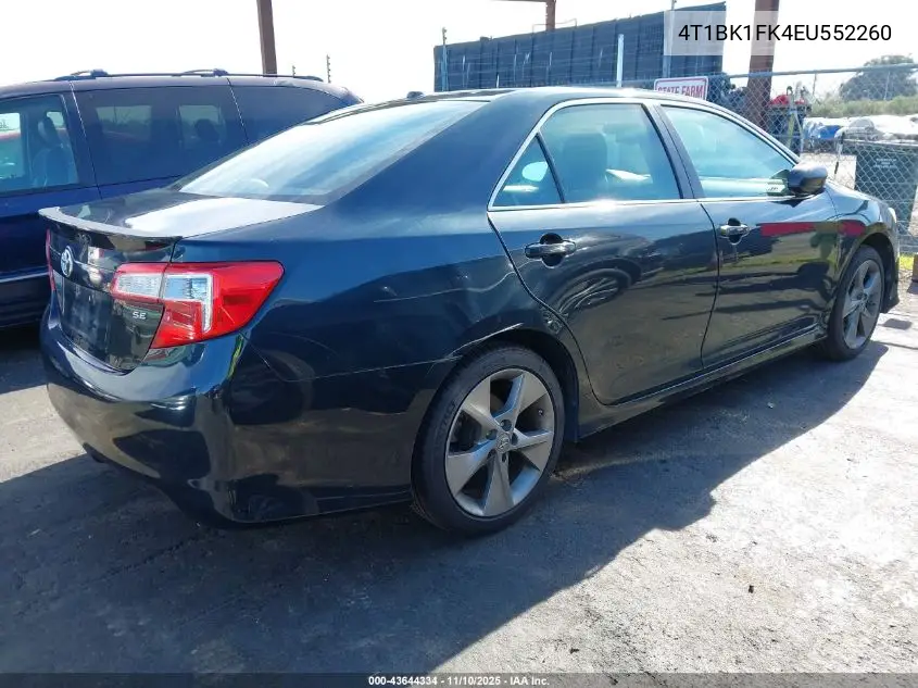 4T1BK1FK4EU552260 2014 Toyota Camry Se V6