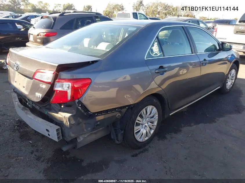 4T1BD1FK1EU114144 2014 Toyota Camry Hybrid Le