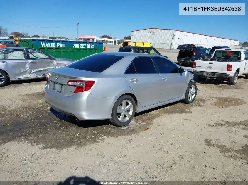 4T1BF1FK3EU842638 2014 Toyota Camry Se
