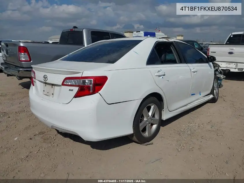 4T1BF1FKXEU870534 2014 Toyota Camry Se