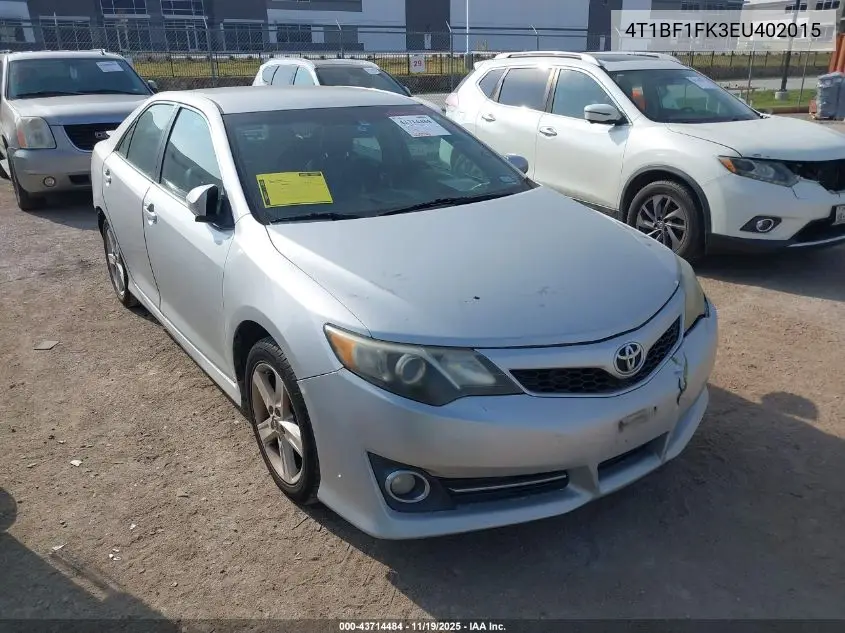 4T1BF1FK3EU402015 2014 Toyota Camry Se