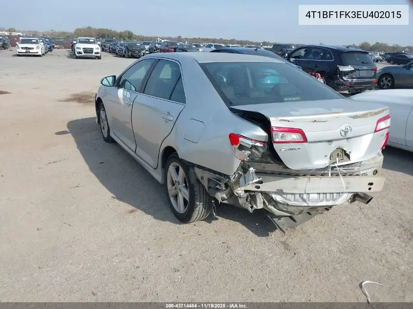 4T1BF1FK3EU402015 2014 Toyota Camry Se