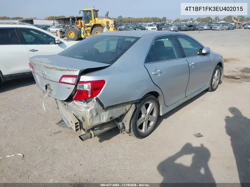 4T1BF1FK3EU402015 2014 Toyota Camry Se