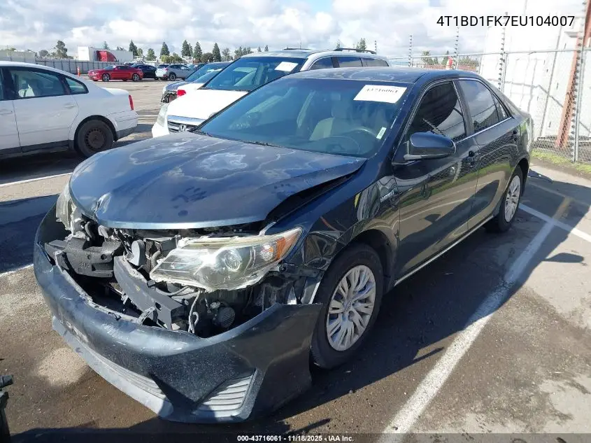 4T1BD1FK7EU104007 2014 Toyota Camry Hybrid Le