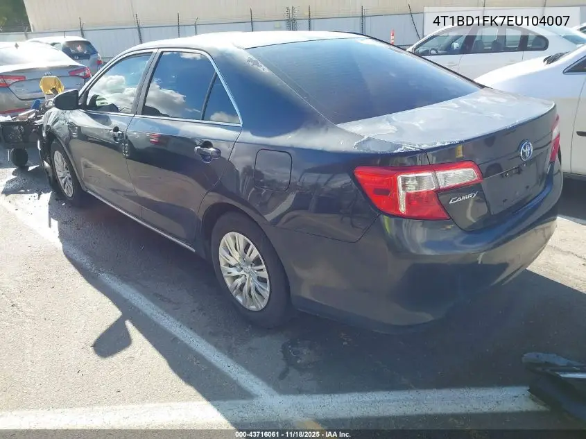 4T1BD1FK7EU104007 2014 Toyota Camry Hybrid Le